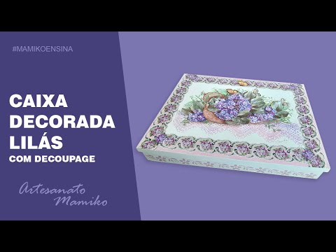 Caixa Lilás com Decoupage