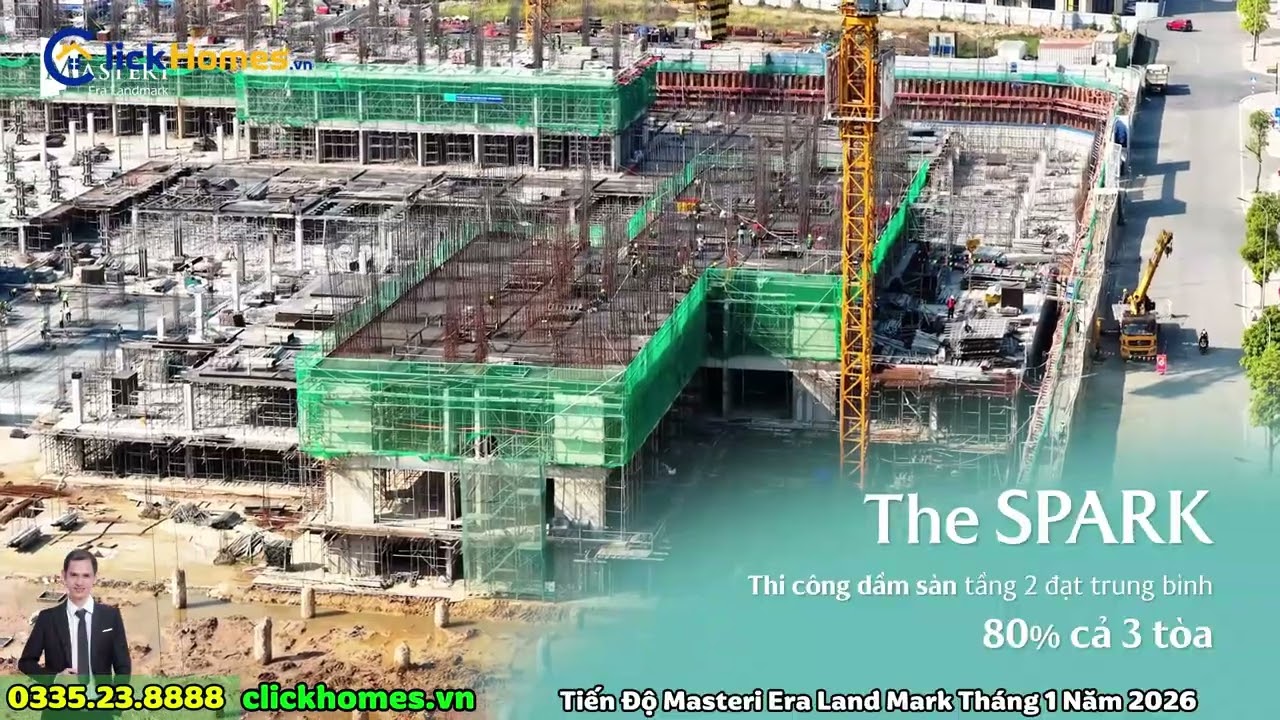 Video tiến độ Masteri Era Landmark tháng 1/2026