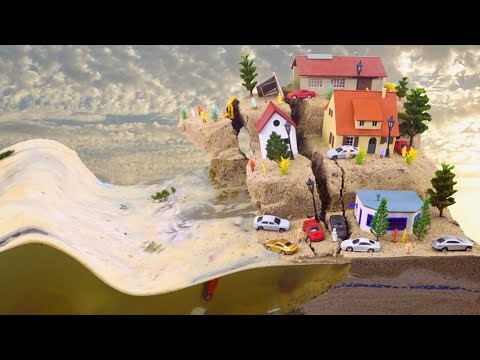 Coastal City Model Tsunami And Flood Disaster - Realistic Dam Breach Experiment