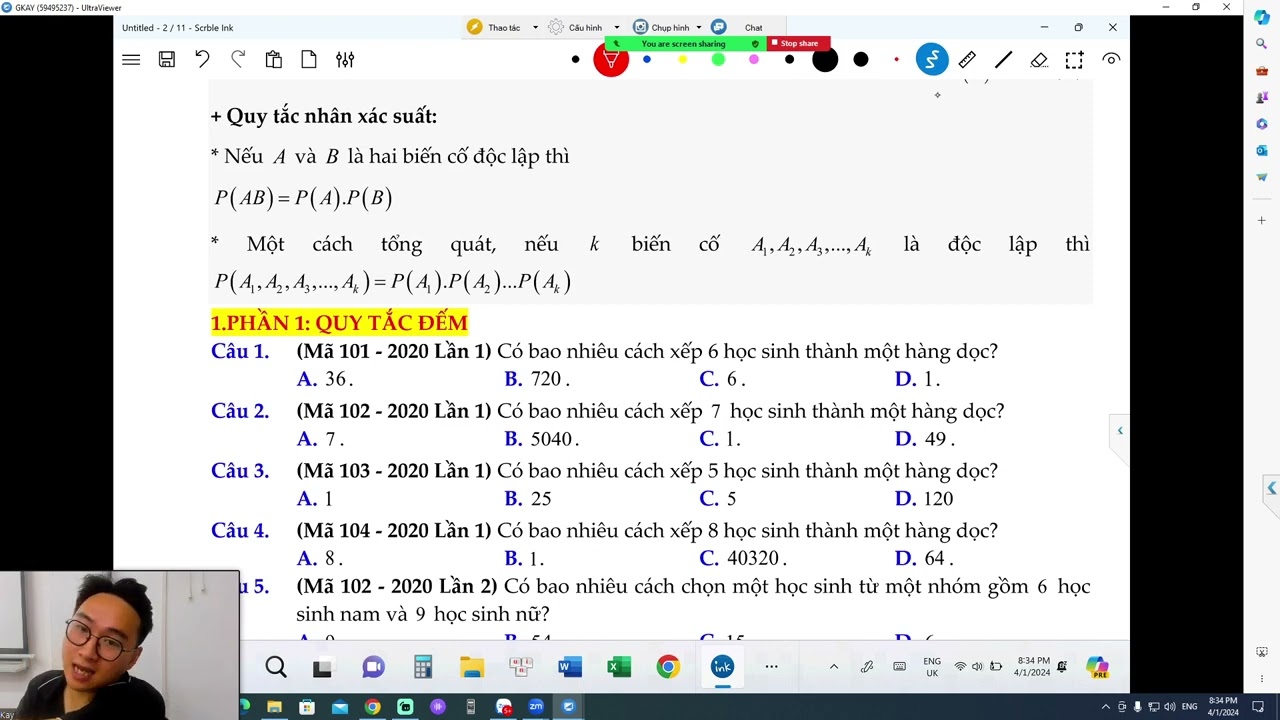 TỔNG ÔN XÁC SUẤT BUỔI 1