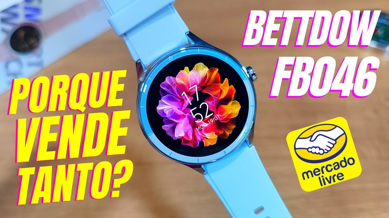 Miniatura da avaliação em vídeo de Smartwatch Blackview Feminino AMOLED 1.43 Polegadas Tela Sempre Ativa