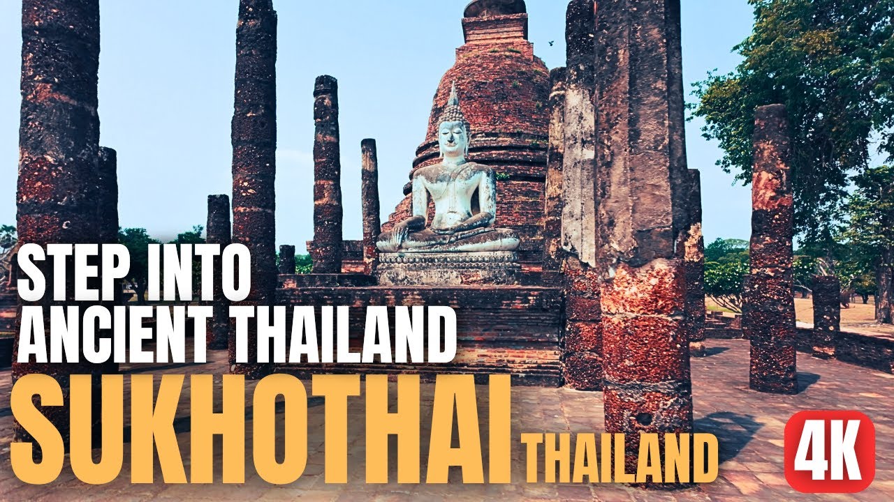 Embark on a virtual expedition of the majestic Wat Sa Si in Sukhothai.