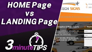 Home Page vs Landing Page - What