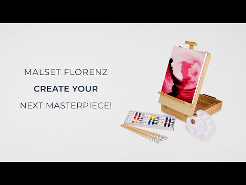 ARTINA 28tlg. Malset Florenz - Kofferstaffelei mit Keilrahmen, Pinseln uvm.