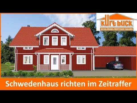 Schwedenhaus richten im Zeitraffer - Holzhaus in Bremervörde