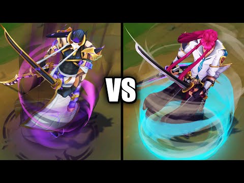 Inkshadow Yone vs Battle Academia Yone Skins Comparison (League of Legends)