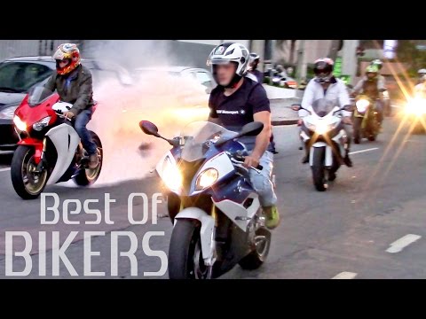 BEST OF BIKERS 2016 - Street Motorcycles Wheelies, Burnouts RL & LOUD exhausts!