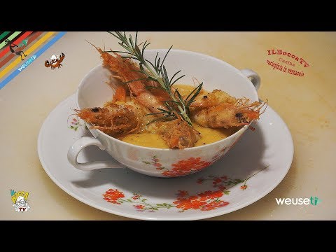 158 - Crema di ceci e gamberi gratinati...lascerai tutti estasiati! (piatto facile gustoso elegante)