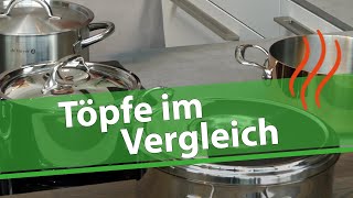 Kochtöpfe im Vergleich. Welche Töpfe braucht man? Edelstahl, Kupfer, Gusseisen? (Cucinaria)