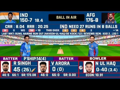 India Vs Afghanistan 1st T20 Match Score & Commentry | Ind Vs Afg 1st T20 Match Score And Commentry