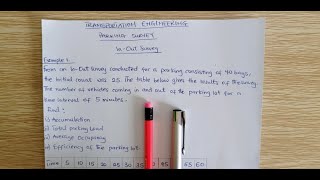 Transportation Engineering - Parking Survey -  In Out Survey