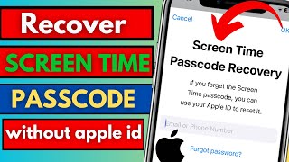 How to recover screen time passcode without apple id password