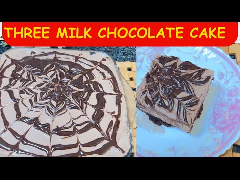 Three Milk Chocolate Cake Recipe By Nosheen’s Kitchen || Super Moist & Juicy Cake