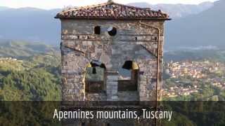 preview picture of video '09 Apennine Mountains and Apuan Alps, town of Barga - excellent views at dusk'