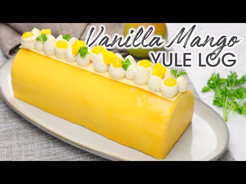 Gourmet Vanilla Mango Yule Log: Tasty Christmas Mousse Cake | How To Cuisine