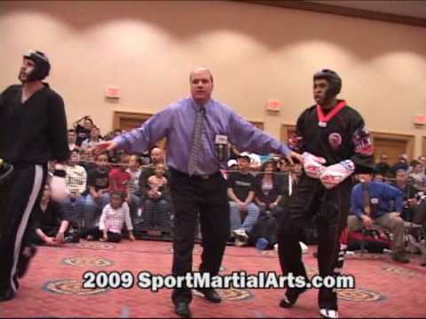 Trevor Nash v Carlos Tearney - Men's team sparring eliminations - 2009 NBL Supergrands
