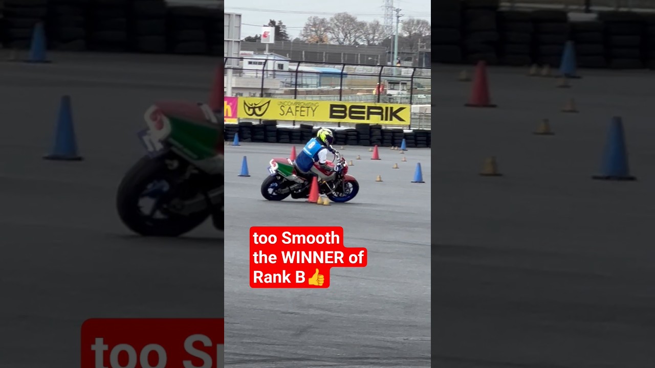 Too smooth! The WINNER of Rank B is DIFFERENT! Zabi-san/ Mr. Kobayashi with #nsr250r #motogymkhana