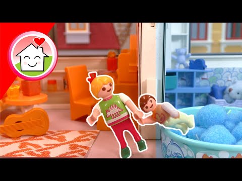 Playmobil Familie Hauser - Ein Zimmer eine Farbe - blau oder orange? mit Anna und Lena