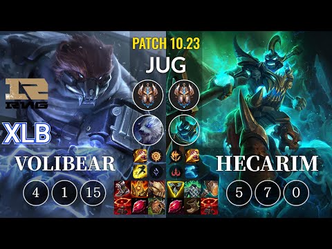 RNG XLB Volibear vs Hecarim Jungle - KR Patch 10.23
