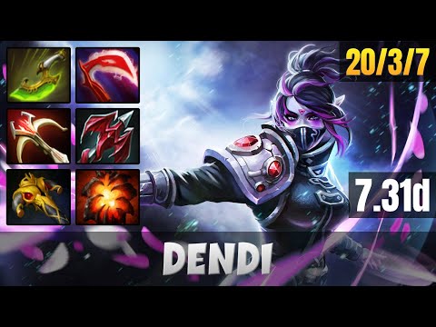 DENDI Templar Assassin MID LANE Gameplay WITH 20 KILLS | Dota 2 Full Game