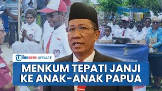 Bawa Pesan Prabowo, Menkum Bagikan Sepatu dan Tas ke Siswa SD di Papua yang Sempat Viral saat HUT RI