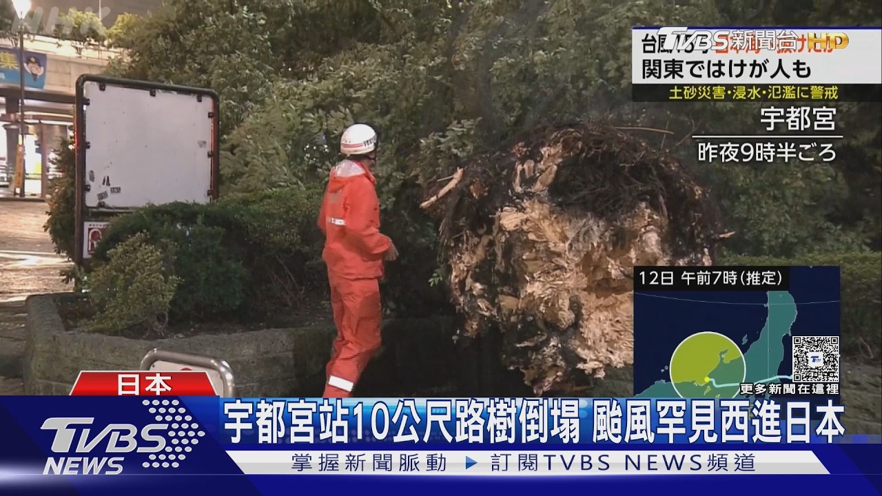 影音/颱風昌鴻首登日本茨城!關東狂風暴雨 10公尺路樹「硬生生吹斷」