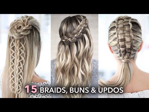 15 Beautiful Braids, Buns and Updos - Easy Hairstyle...