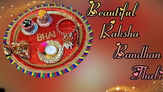 Raksha Bandhan Thali Decoration Idea| DIY Very Easy Aarti Thali Decoration| Rakhi Pooja Thali