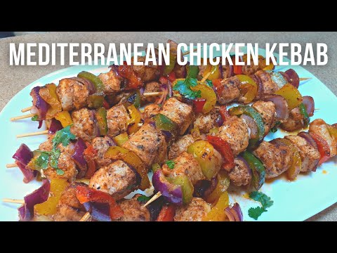 eng) Easy Mediterranean Chicken Kebabs | Grilled/Baked Chicken and Veg Skewers | Juicy & Tender!
