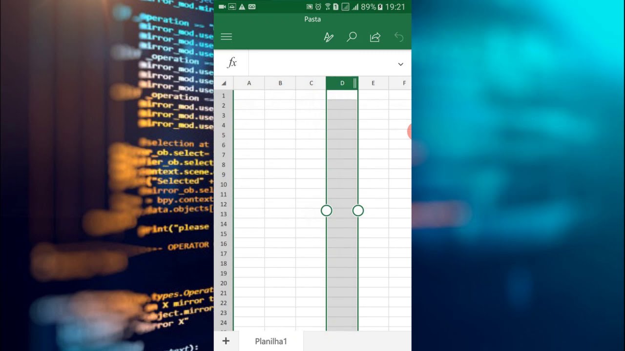 Calculando pelo Excel no celular