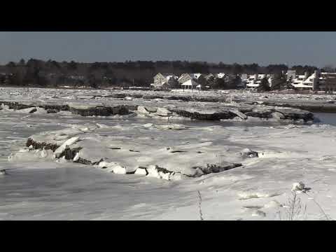 Arctic blast freezes North River at Conservation Park in Scituate, MA