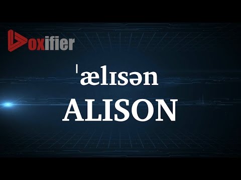 How to Pronunce Alison in English - Voxifier.com