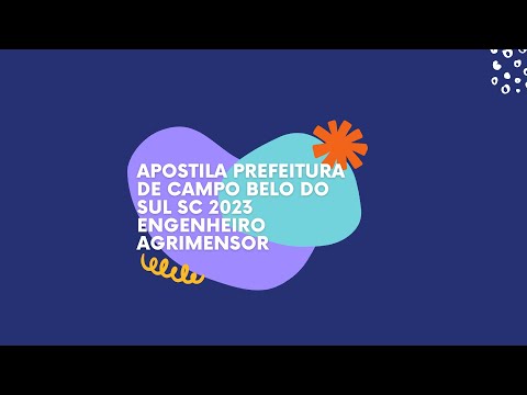 Apostila Prefeitura de Campo Belo do Sul SC 2023 Engenheiro Agrimensor
