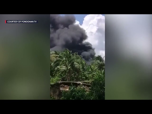 Military plane carrying soldiers crashes in Patikul, Sulu