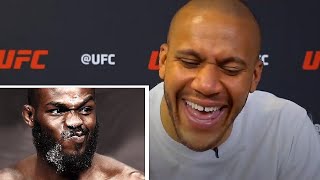 Ciryl Gane reacting to a wild video of Jon Jones