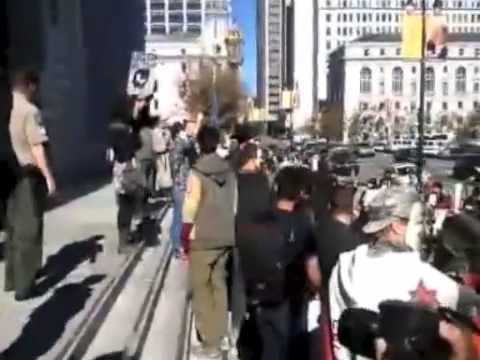 Million Mask March - SFSO and SFPD Blocks Access to San Francisco City Hall on Election Day