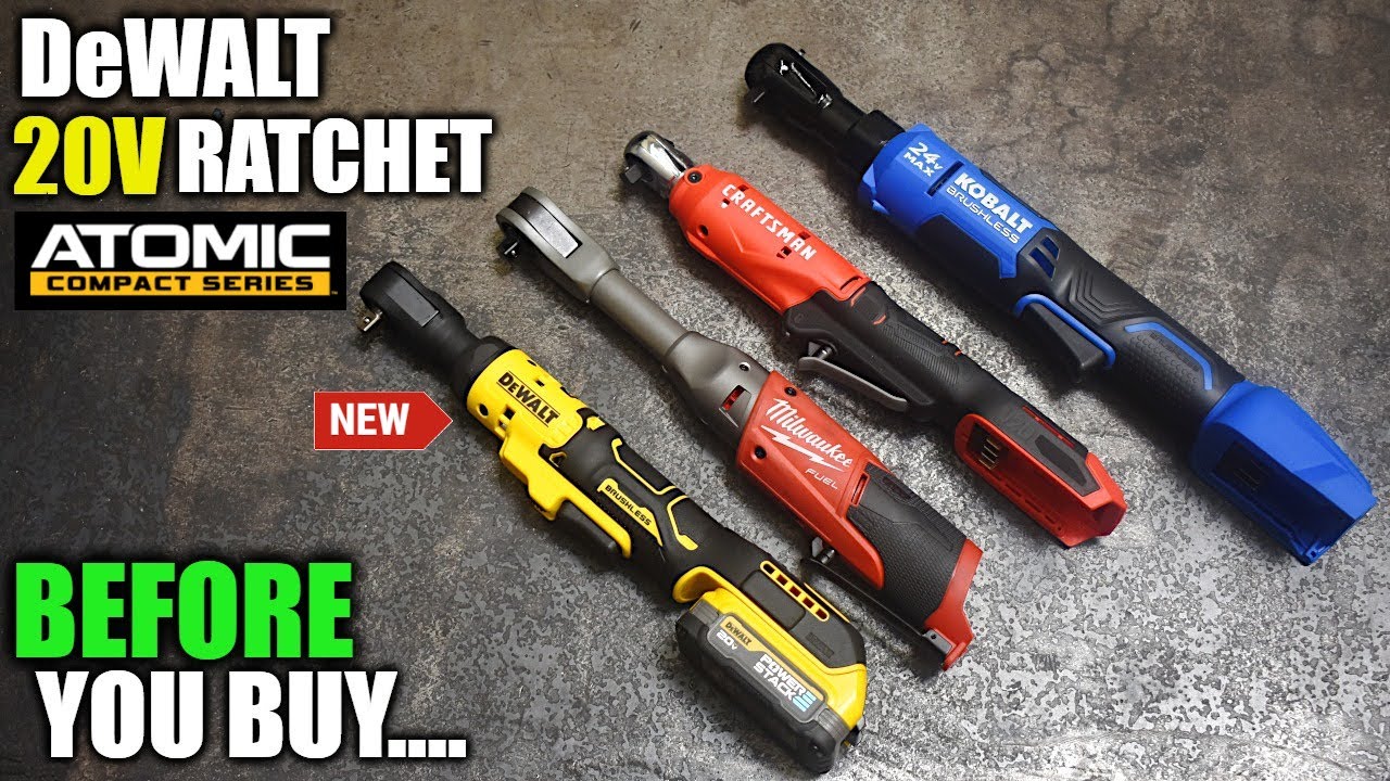 DeWalt 20V ratchet compared against Milwaukee M12, Kobalt, and Craftsman in independent testing by Torque Test Channel