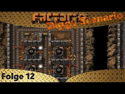 Factorio - Diggy Scenario - Dritter Fabrikkomplex nimmt Arbeit auf - Let's Play 12 - Deutsch