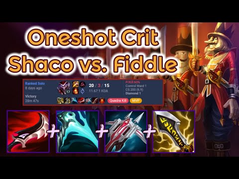 Duskblade Oneshot Shaco Ranked - S13 Dia 1 [League of Legends] Full Gameplay - Infernal Shaco