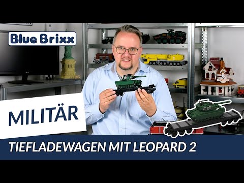 Tiefladewagen mit Leopard 2