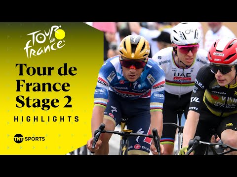 THRILLING FINISH! 😮‍💨 | Men's Tour de France Stage 2 Race Highlights | TNT Sports Cycling