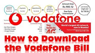 How to download  previous month Vodafone Postpaid Bill