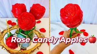 ROSE CANDY APPLES | How to Make Metallic Red Candy Apples | Bubble Free Candy Apples