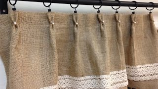 Burlap and lace curtains that you could design yourself