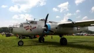 preview picture of video 'B-25 Take-Off Time shutdown - Geneseo Airshow 2014'
