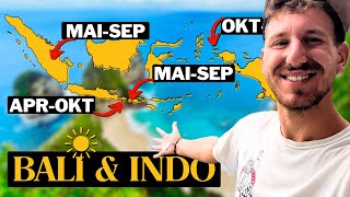 BESTE REISEZEIT Bali & Inseln in GANZ Indonesien (Regenzeit & Trockenz