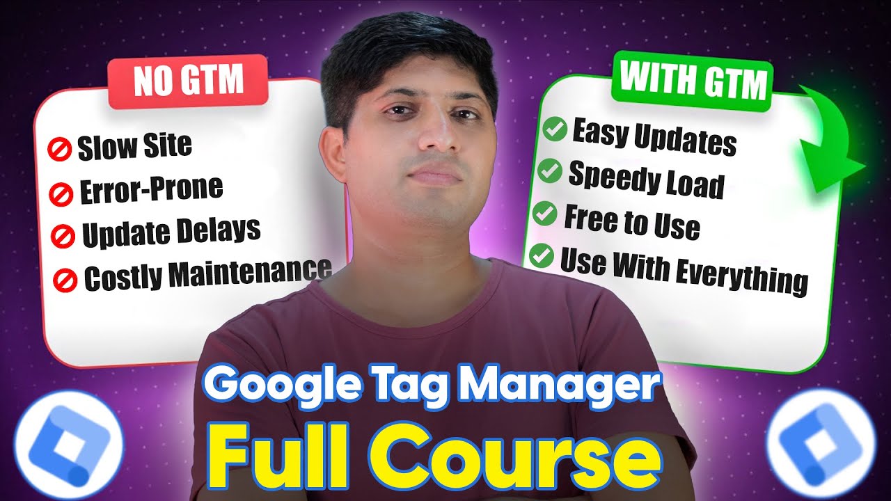 Google Tag Manager Complete Course in Hindi | Setup Page View, Click, Scroll, and Video Tags in GTM