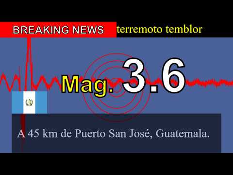 😱🚨Última hora: Un sismo de magnitud 3.6 sacude una zona a 45 km de Puerto San José, Guatemala.