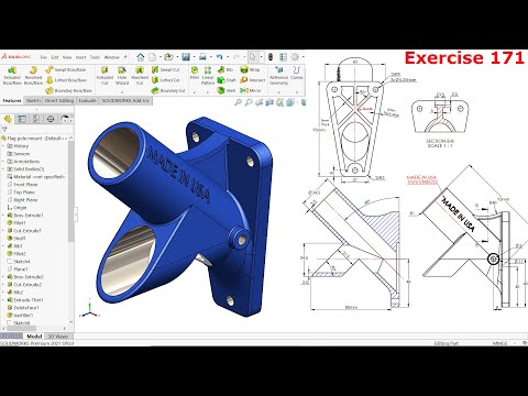 Solidworks Advanced Tutorial Exercise 171-Flag Pole Mount