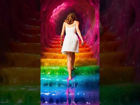 🌈 Rainbow Slime Stairs | ASMR Walk #asmr #asmrvideo #asmrsounds